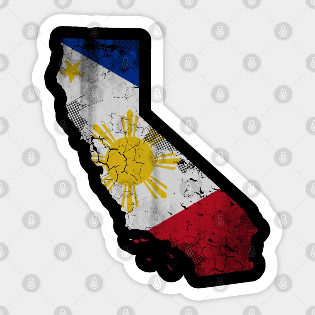 California State Map Filipino American Flag Philippines Sticker by E